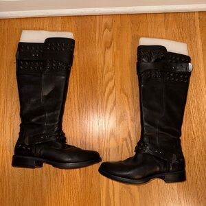 UGG Black Leather Studded Moto Boots- size 5.5, great condition